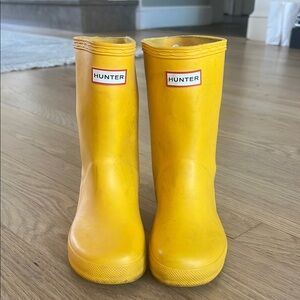 Kids Hunter Yellow Rain Boots size 11